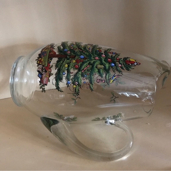 Spode Christmas tree water pitcher glass 2.5Q - Picture 3 of 3